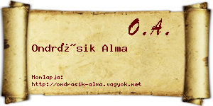 Ondrásik Alma névjegykártya
